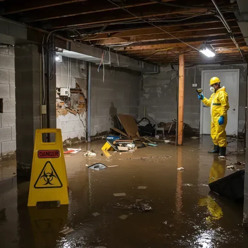 Flooded Basement Electrical Hazard in Calhoun County, FL Property